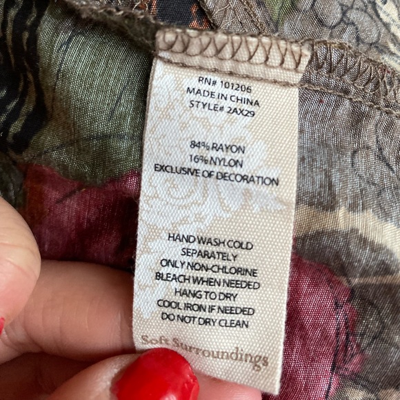 SOFT SURROUNDINGS garden floral topper kimono S lace insert cardigan - Picture 2 of 2